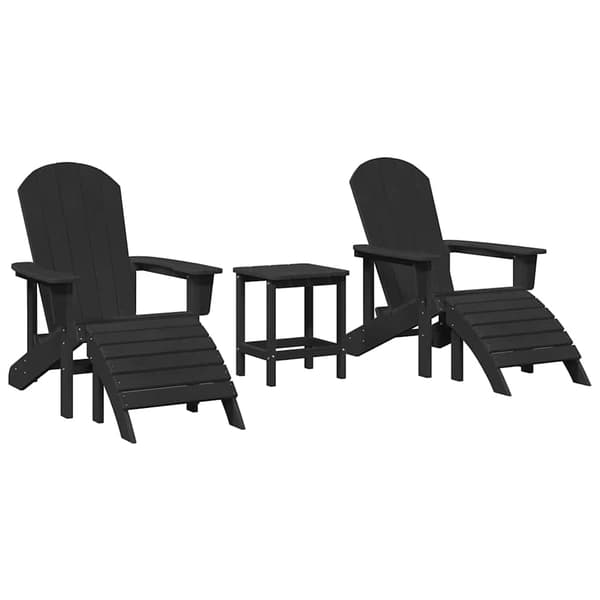 vidaXL Puutarhan Tuoli 3 pcs Musta Polyeteeni
