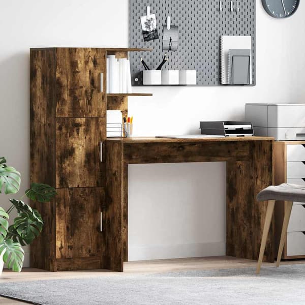 vidaXL Bord 2 pcs Røget eg