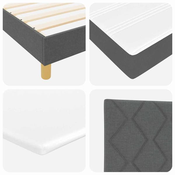 vidaXL Box spring seng med madras Mørkegrå 200 x 90 cm Polyester
