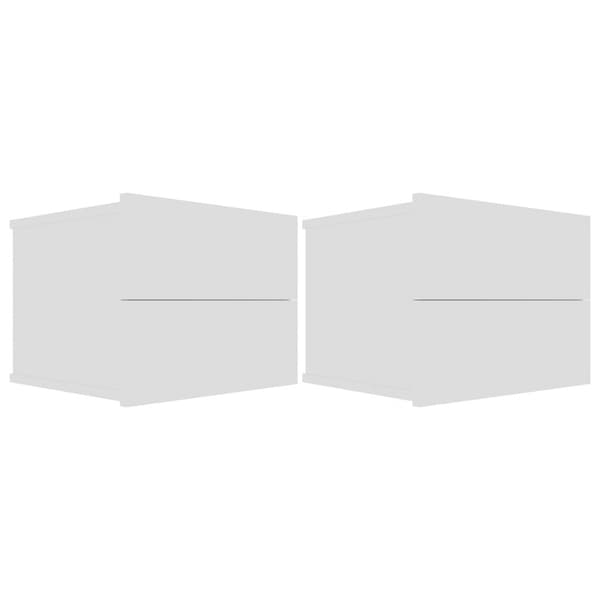 vidaXL sengeskabe 2 stk. 40x30x30 cm spånplade hvid