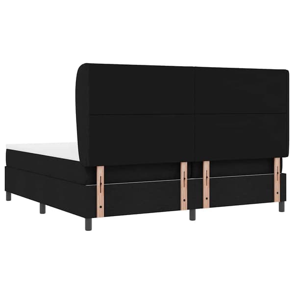 vidaXL Box spring seng med madras Sort 200 x 200 cm Stof
