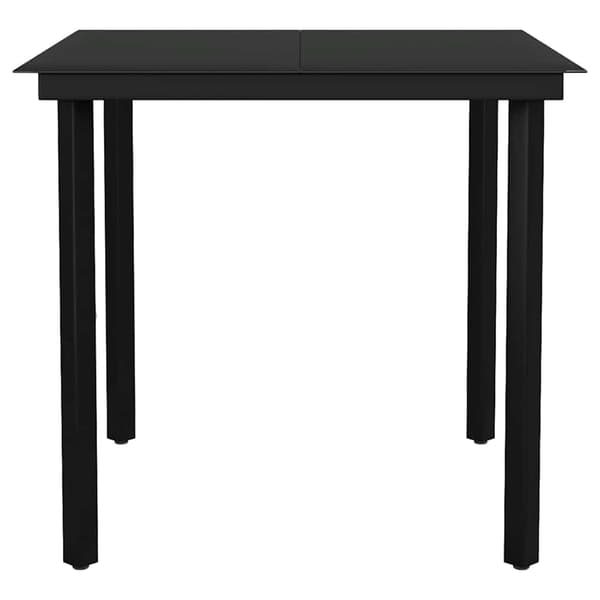 vidaXL 5 dele spisebordssæt til haven polyrattan glas sort