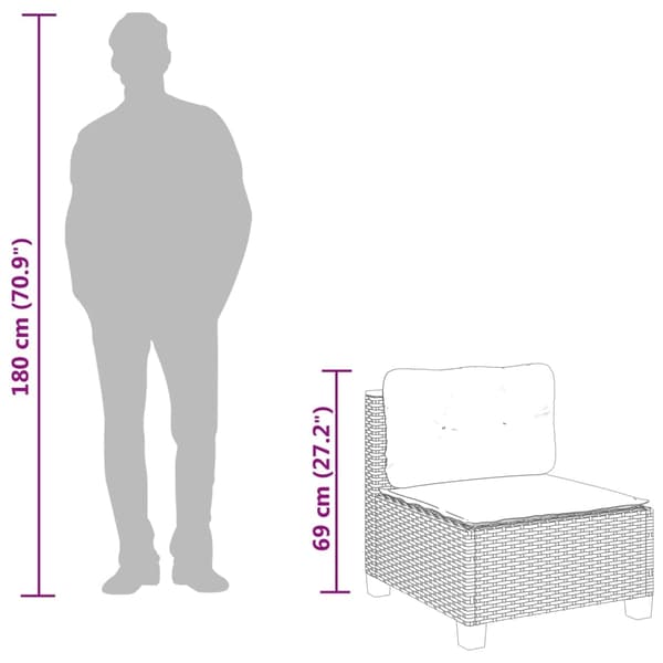 vidaXL sofasæt til haven 10 dele med hynder polyrattan sort