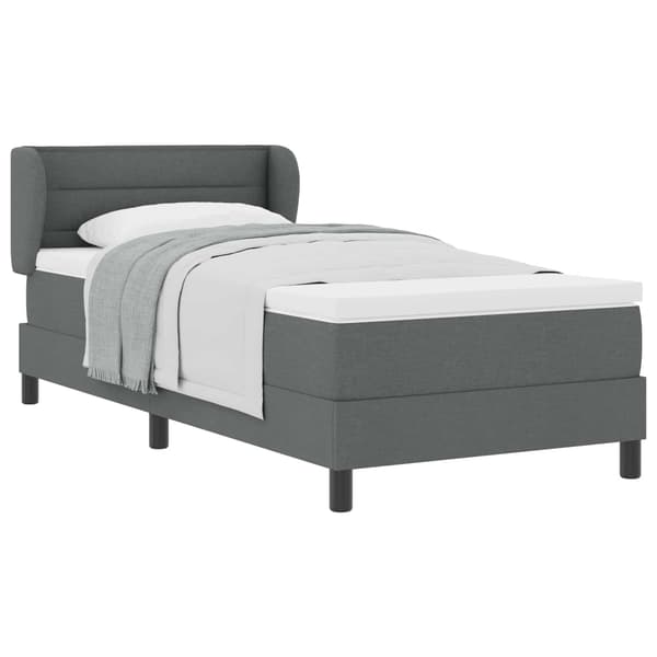 vidaXL Box spring seng med madras Mørkegrå 90 x 200 cm Stof
