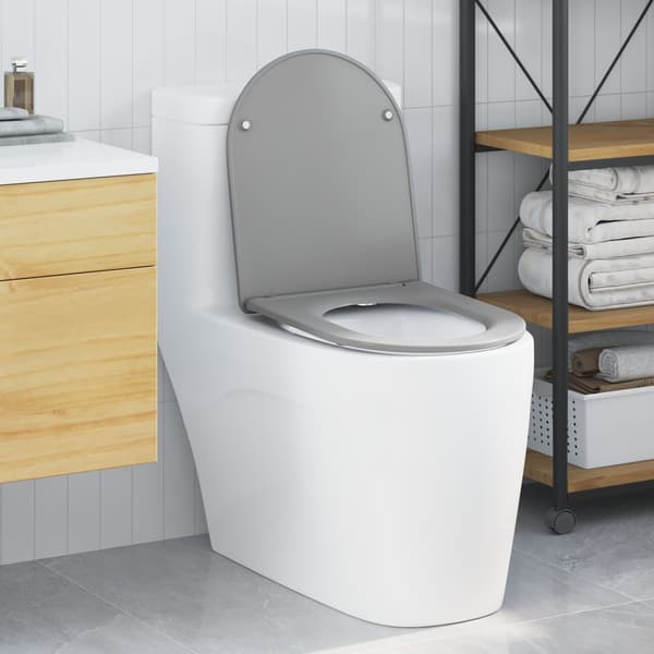vidaXL WC-istuin Harmaa 47 x 36 x 3,4 cm Duroplast