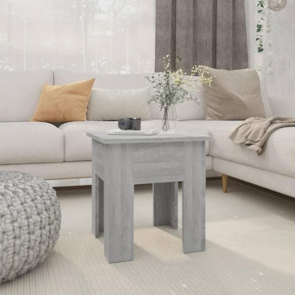 vidaXL sofabord 40x40x42 cm spånplade grå sonoma-eg