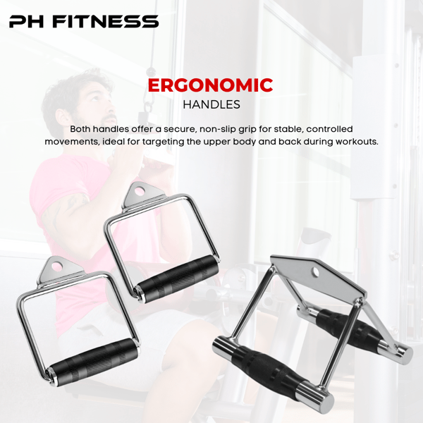 PH Fitness Machine Bar kabelgrebssæt i rustfrit stål – 6 dele