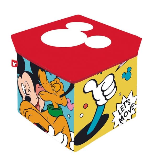 Mickey Mouse puff med förvaring för leksaker 30x30x30cm