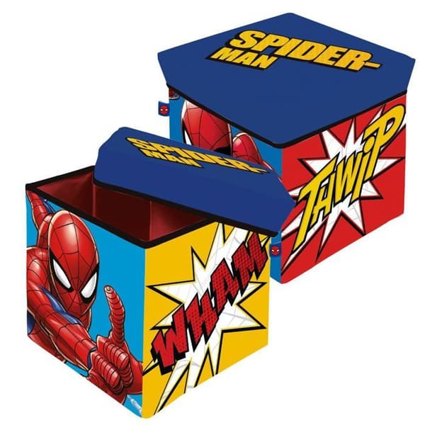 Spiderman-puff med förvaring i tyg