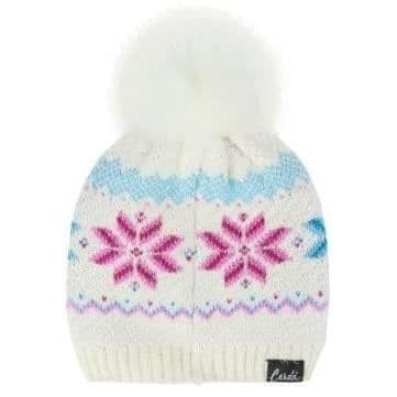 Vitmössa med Pompom i Vitt för Flicka - FROST 2