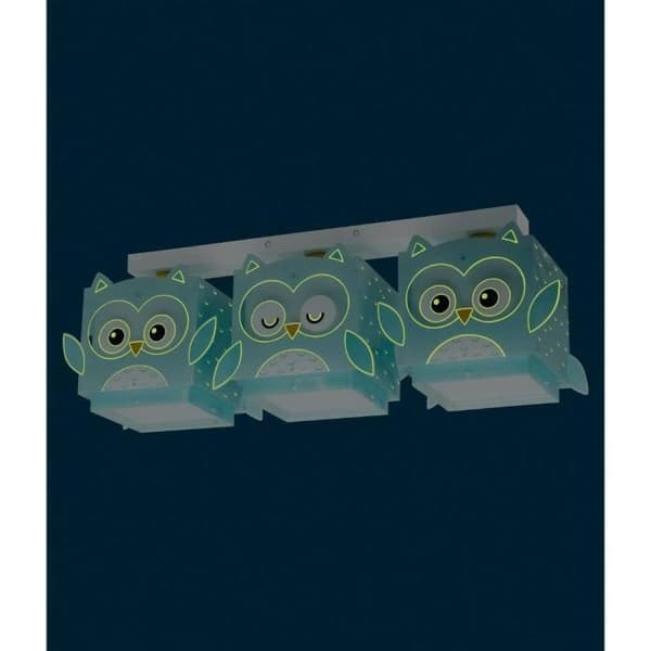 Barnplafond med 3 ljus Liten Uggla