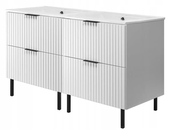 Infällt keramiskt tvättställ 120 cm, vit