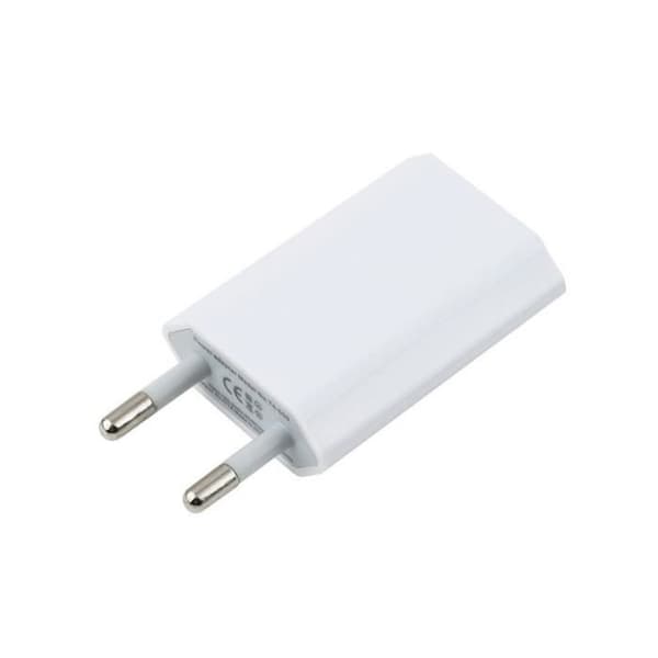 2 universelle hvite adapterlader EU-plugg veggstrøm 1A iPhone 8 Plus