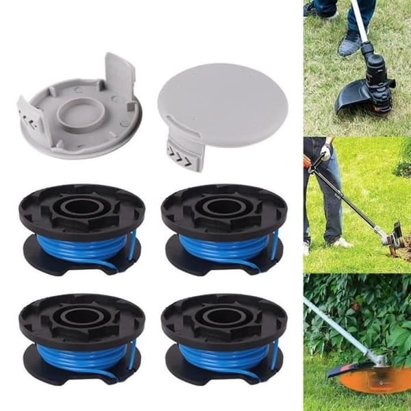 (6 stk. - blå) 6 stk., reservespoler til trimmer, til Ryobi 18v 24v 40v, til Ryobi One+AC14RL3A, 4 spoler + 2