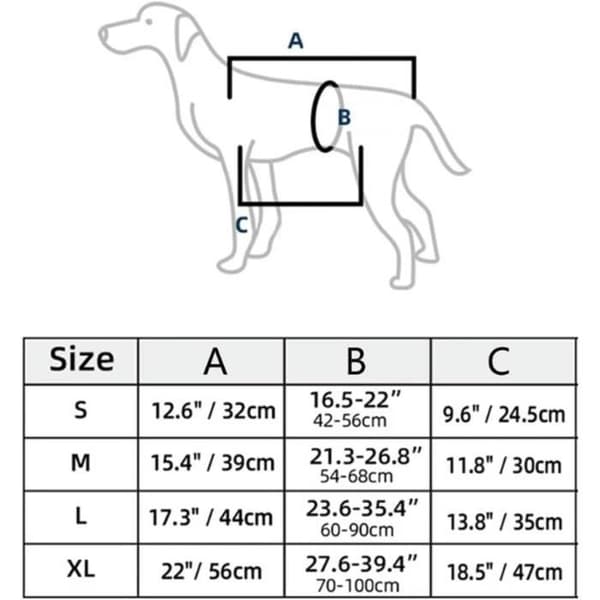 Hundesele - Uspecificeret - XL - Sort - Justerbar - Fuld kropsstøtte