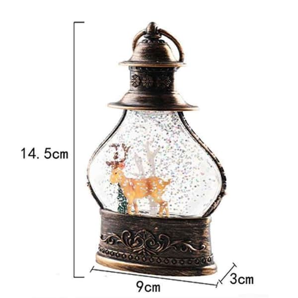 (Bronse) Snølykt - EINNENFFER - Sylinderformet snøkule - Gullglitter - Julepynt - 15x9 cm