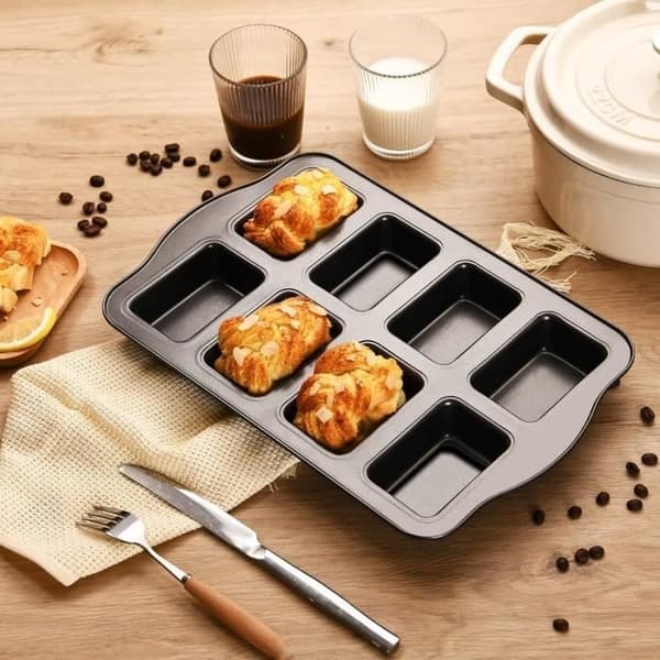 Mini kakeform, non-stick form, 8-hulls non-stick mini brødform
