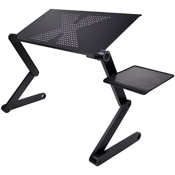 Justerbar, foldbar bærbar computerbordsstativ, computerbakke til sovesofa, sort