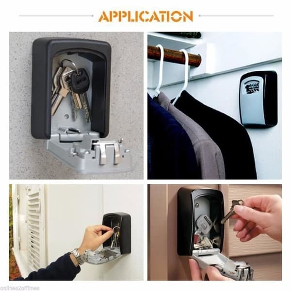 Väggmonterad nyckellåda - Securikey - Kombinationslåsskåp - Aluminiumlegering - 4 siffror - Utomhusbruk