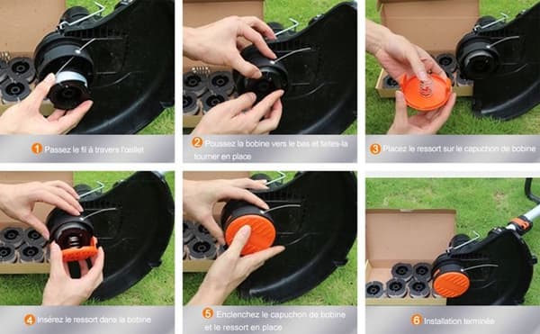 Gavespole til Black and Decker trimmer, spole til 8 trimmertråder, 2 spoledeksel og 2