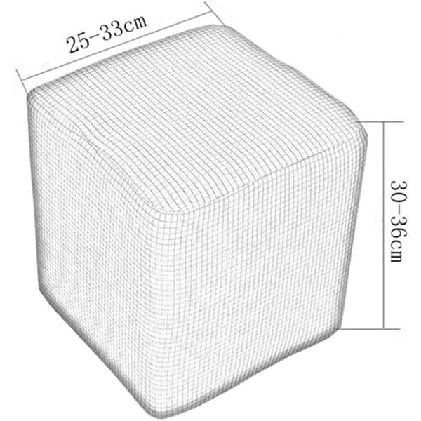 st sammetssittpuff, rektangulär stretchsittpuff, elastisk låg sittpuff, för vardagsrum, endast överdrag, pall ingår ej (grå)