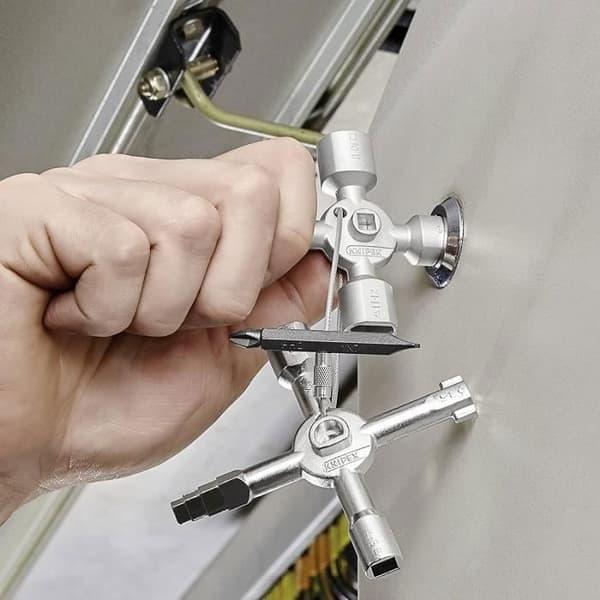 (Grå) TWINKEY® universalnøgle til styreskabe med 8 stikkontakter - KNIPEX - 001101