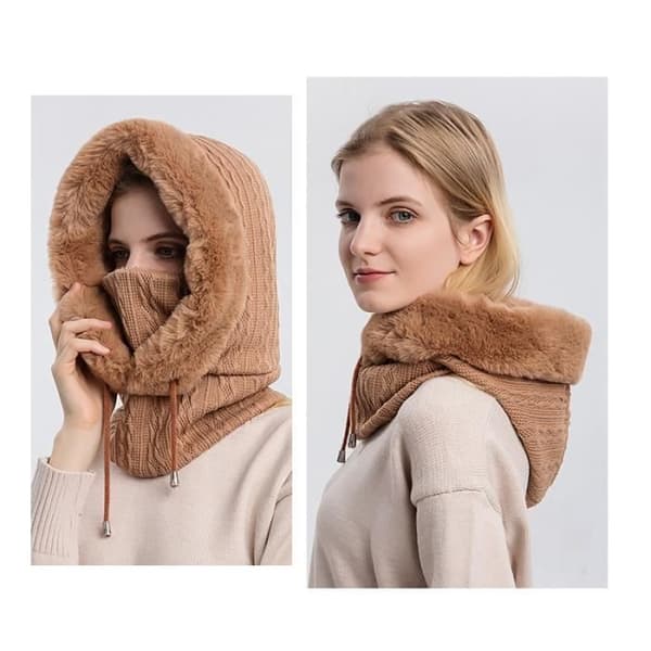 (Gul-khaki) Dame Vinter Balaklava - LEOCLOTHO - Elastisk Halsedisse - Gul - Polyester