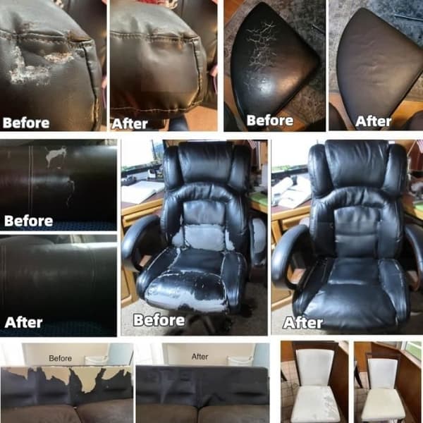 100 x 137 cm selvklæbende læderreparationslap til bilsæder, sofaer, møbler, jakker, håndtasker - sort