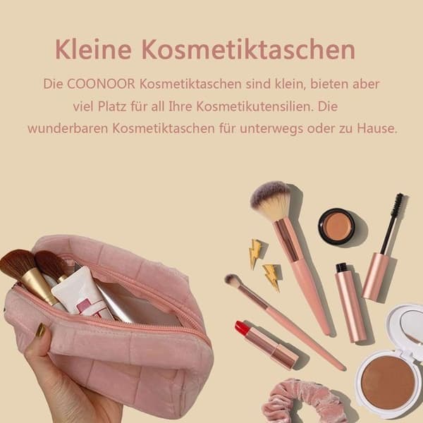 Makeuptaske, plys makeuptaske, makeuptaske, makeuptaske, blå