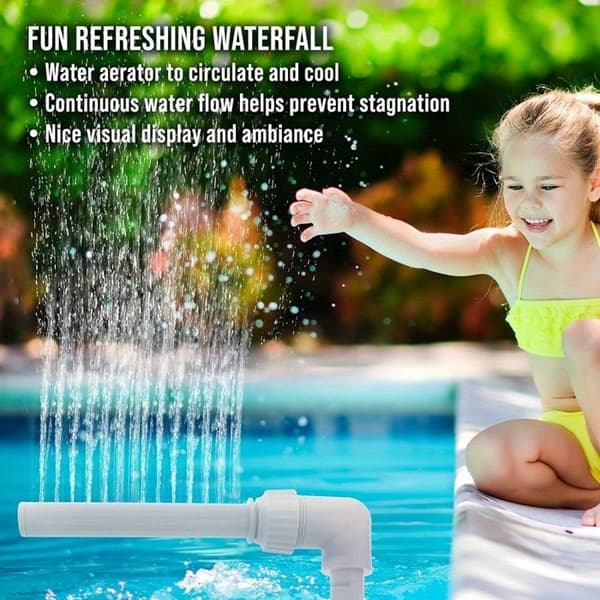 PVC-sprinklersystem för pool, högtrycksfontän med justerbart munstycke, trädgårdsfontän