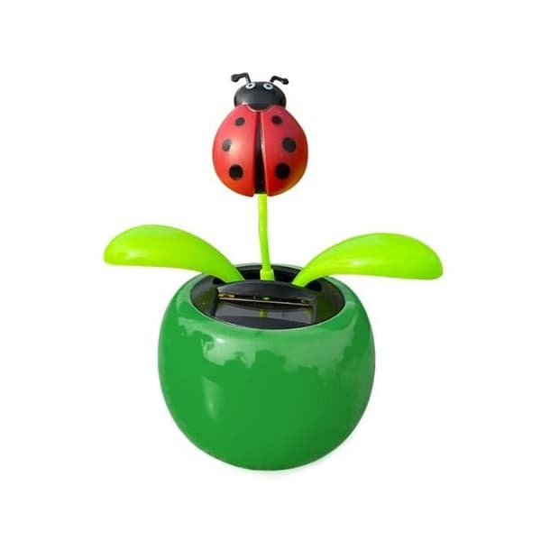 Solcellsdriven blomsterdekorationsfigur, wobblefigur, solcellsdriven figurprydnad för din bil, barnleksaker (grön)