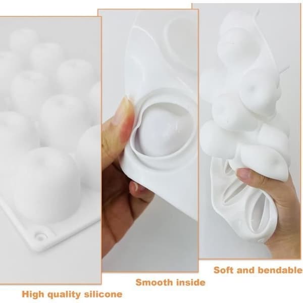 3D æbleformede silikone kageforme 3D æbleformet silikoneform til sæbe, gelé,
