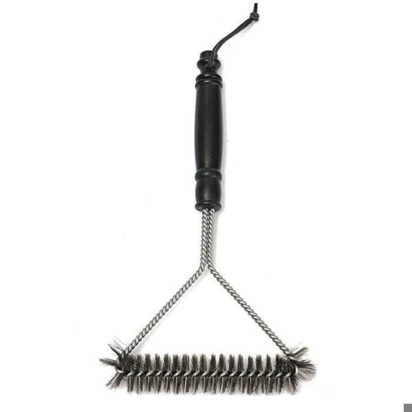 Grillbørste, havemøbeltilbehør (12 tommer, 3-sidet rustfrit stål)