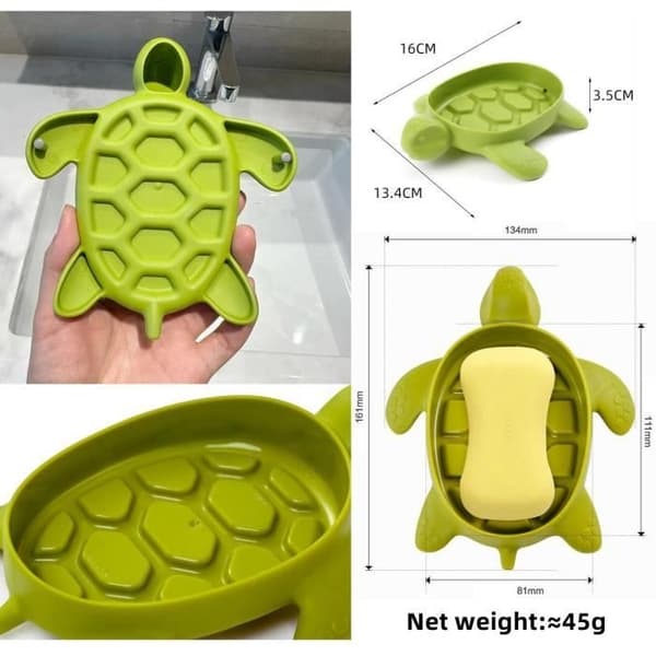 (Grøn) Sæbeskål - Uspecificeret - Skildpadde - Effektiv dræning - Elegant design -