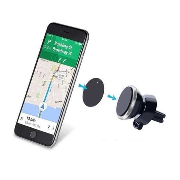 Magnetisk bilholder til smartphone, magnet, sort, ventilator, universal, 360 graders