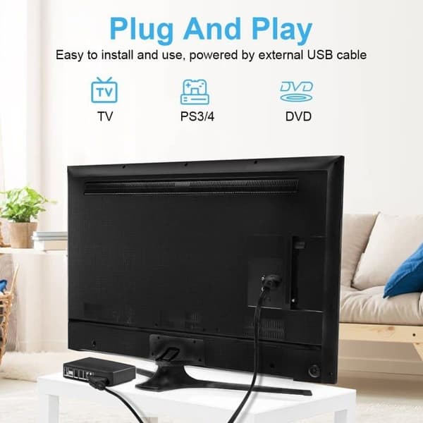Scart til HDMI-adapter Lyd- og video til Sky Blu-ray DVD-afspiller STB VHS Xbox PS3