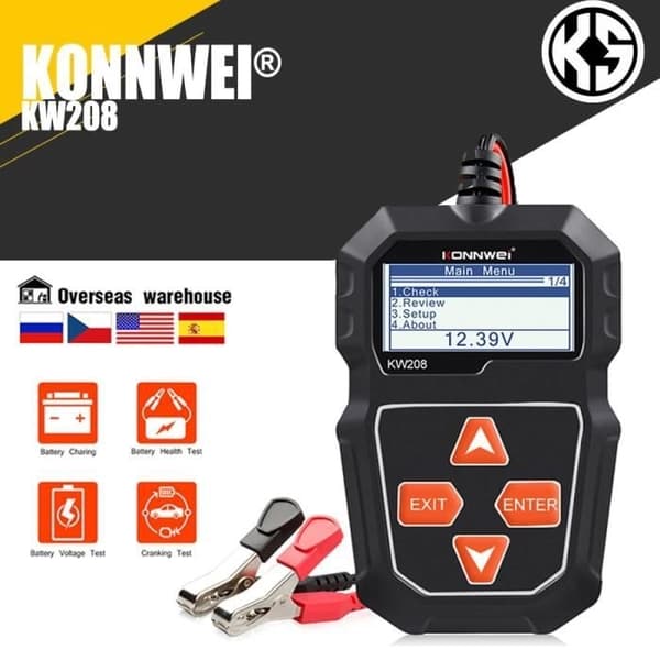 12V bilbatteritester 100 til 2000CCA startkretsbatterianalysator tester 12 volts batteri