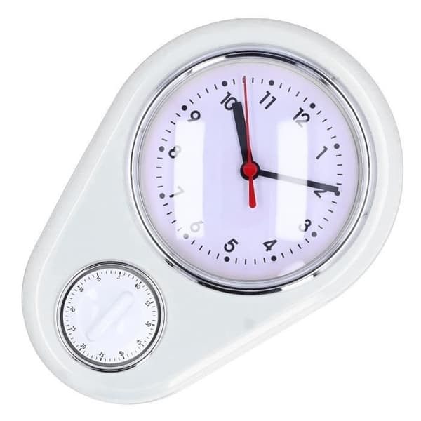 (Vit) SALUTUYA 9-tums väggklocka timer SALUTUYA kökstimer väggklocka 9-tums kökstimer,