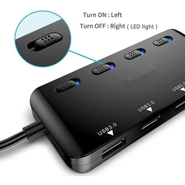 Atolla USB 3.0 Hub Multi-Port Adapter med SD/TF/Micro SD Kortlæser til Macbook/Notebook og mere