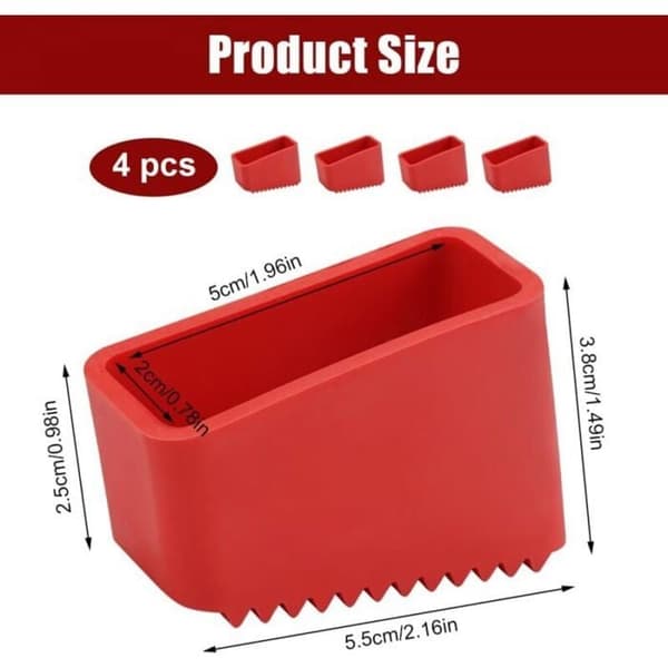 4 gummistigefødder 50x20mm, reservefødder til foldbar stige