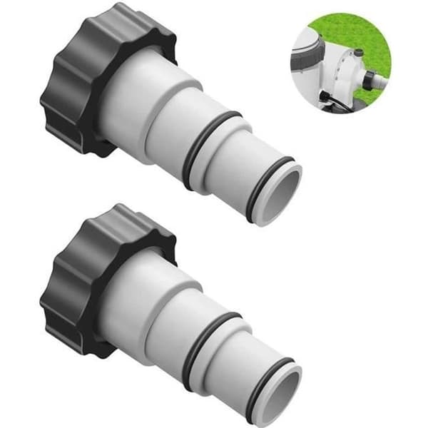 2 stk. svømmepoolslangeadapter, Intex svømmepooladapter, svømmepoolforbindelse, indendørs til 1,5 og 1,25 tilslutninger