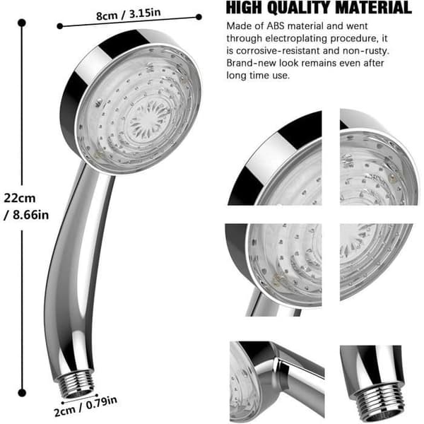 (7 farver) LED brusehoved - YYV - Universal - 7 farver - Vandbesparende -