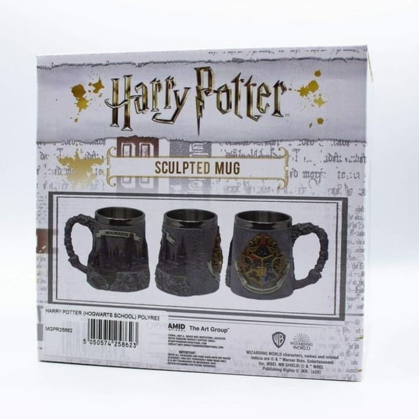 (färgad)Mugg - Harry Potter - Hogwarts - 350ml - Polyresin - Grå