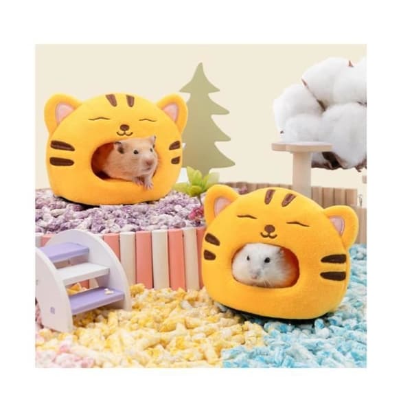 (Tiger) Bädd för marsvin, Minibädd för hamster | Tiger Design Hamster Cave - Minihamsterbädd