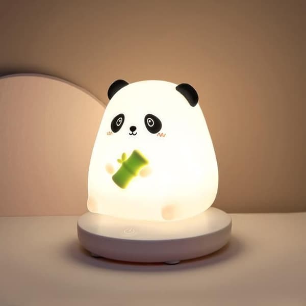 LED-bordlampe, silikon nattlampe, Panda