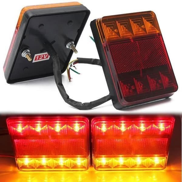 12v 8LED baglygter stopindikator bil trailer