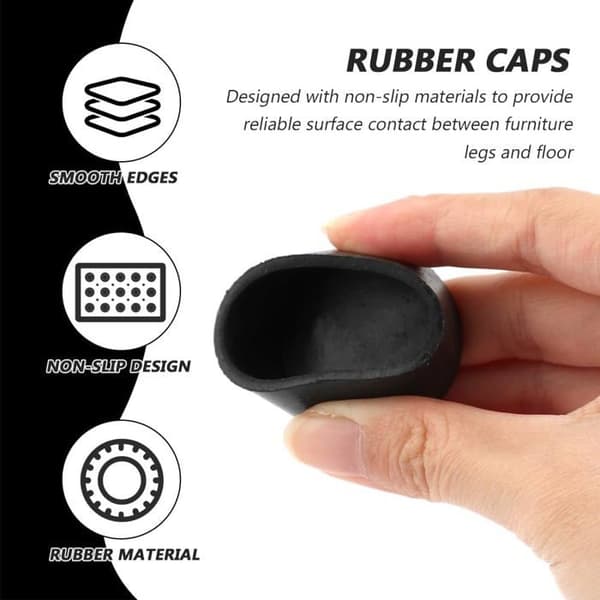 4 runde gummibeskyttere til stoleben - Diameter: 40 mm