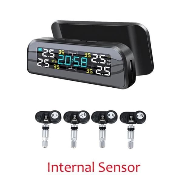TPMS-trykksensor, intern sensor -- Universelt trådløst soldrevet dekktrykkovervåkingssystem TPMS