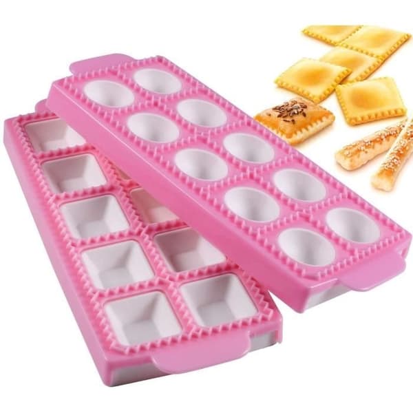 Ravioliformar - Ospecificerade - 2 st - Plast - 10 hål - Rosa