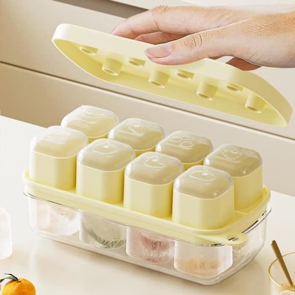 Isbitsform med lock, silikonisbitsform, lättöppnad isbricka, snabb automatisk silikonisbricka BPA-fri
